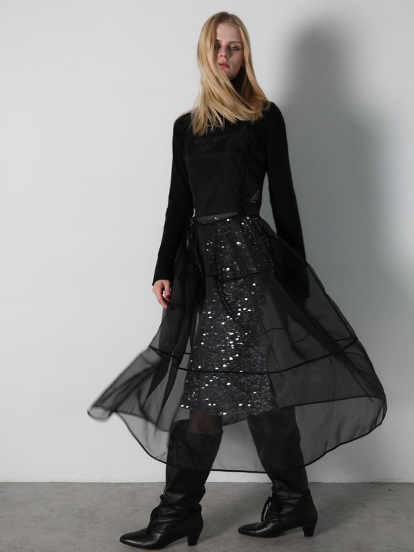 lace up sheer corset dress