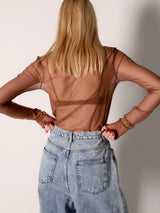 long sleeve sheer tops