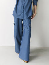 denim like wide cargo pants