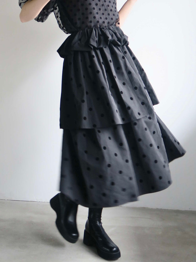 【阪急うめだ本店 POP UP】 VOLUME UP FLARE SKIRT(DOT)