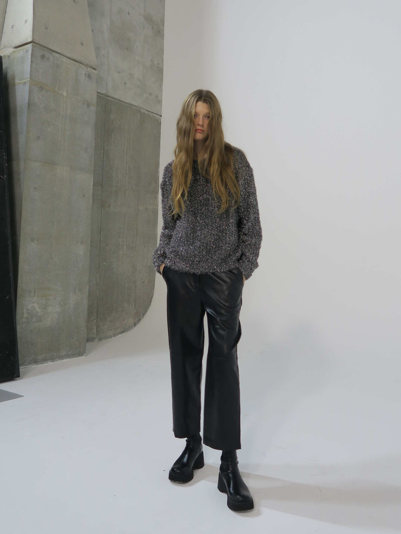 【阪急うめだ本店 POP UP】GLITTER ROUND NECK KNIT (GREY)