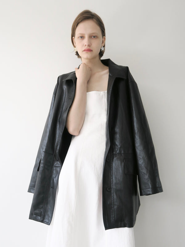 vegan leather over jacket