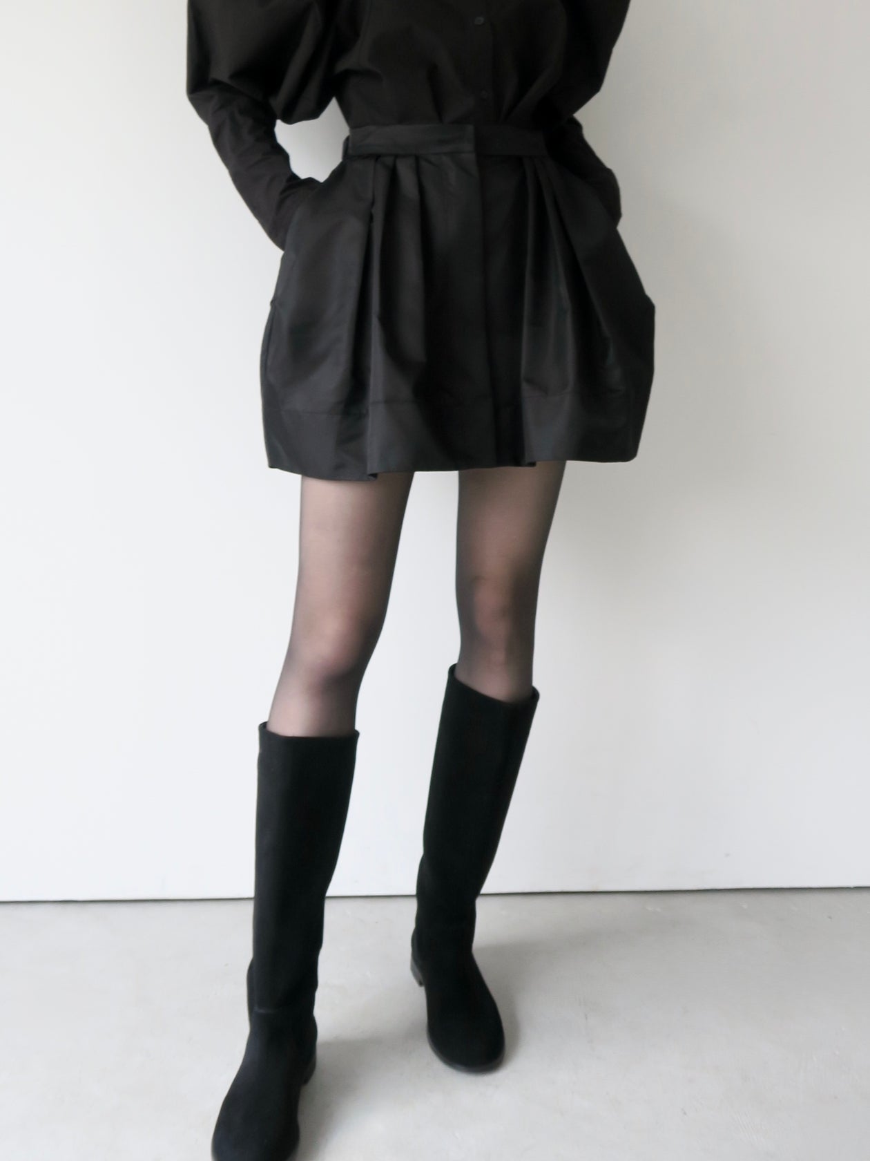 未使用品 パハマン Pachman COBB SKIRT スカート ひざ丈 38 M 黒 