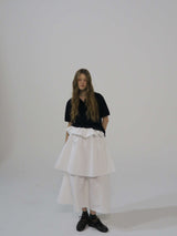 VOLUME UP FLARE SKIRT(WHITE)