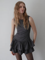 FRILL HEM MINI DRESS