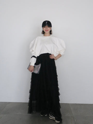 puff sleeve sweat (white) – AMOMMA