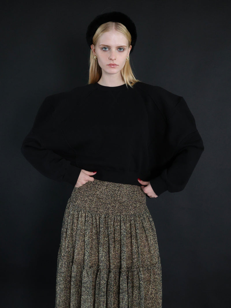 puff sleeve sweat - 起毛なし -