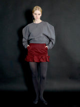 puff sleeve sweat - 起毛なし -