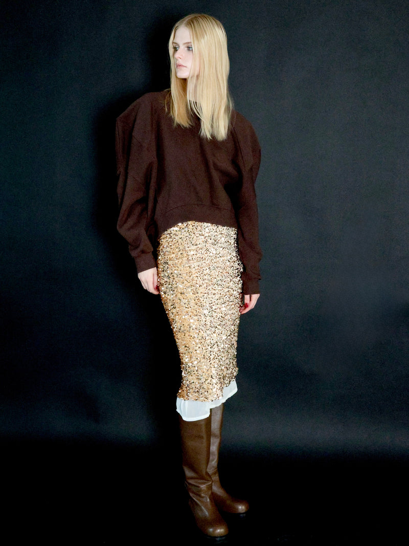 puff sleeve sweat - 起毛なし -