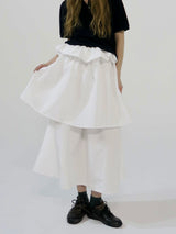 VOLUME UP FLARE SKIRT(WHITE)