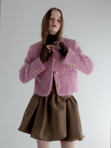 fluffy lame tweed jacket