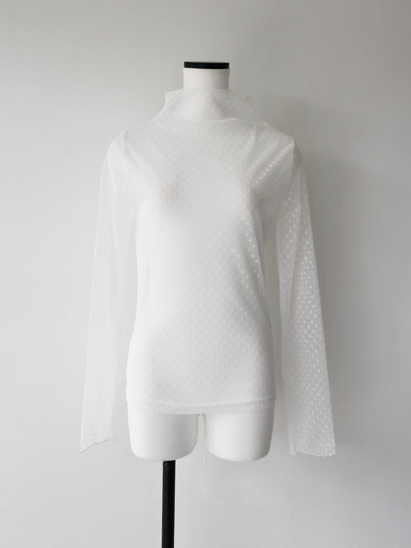 pin dot see through long tee