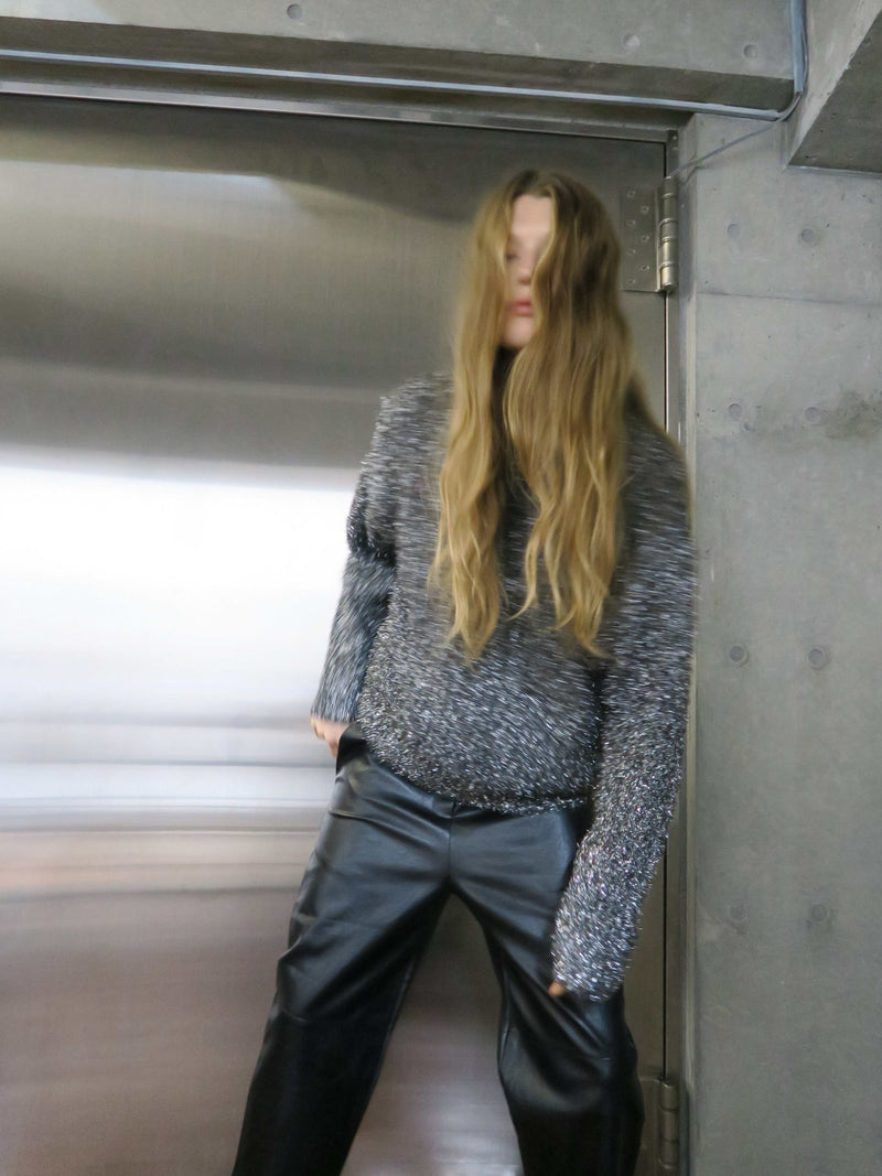 【阪急うめだ本店 POP UP】GLITTER ROUND NECK KNIT (GREY)