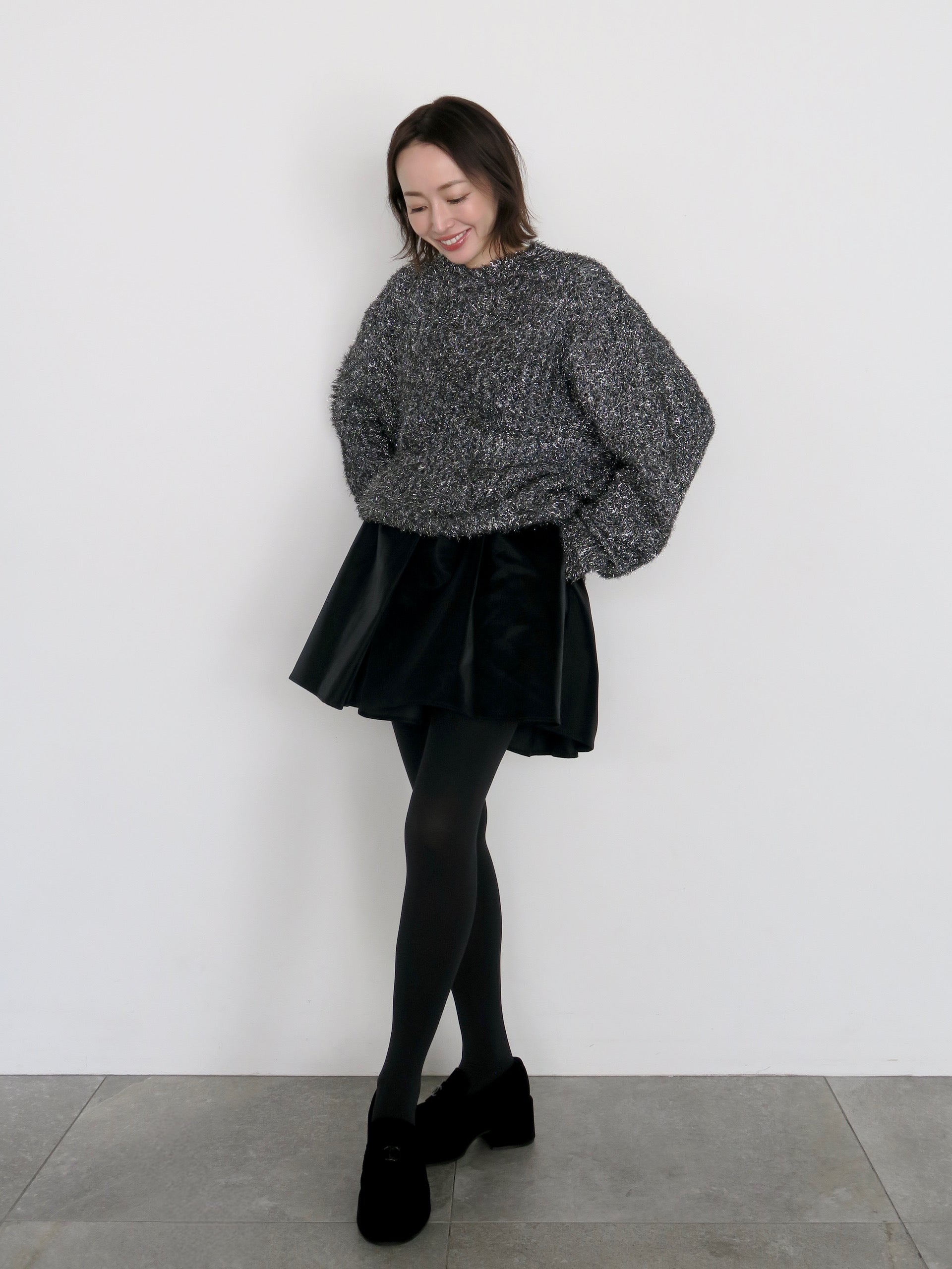 glitter round neck knit – AMOMMA