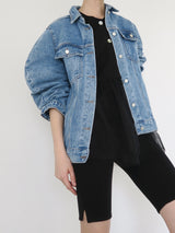 balloon sleeves denim jacket