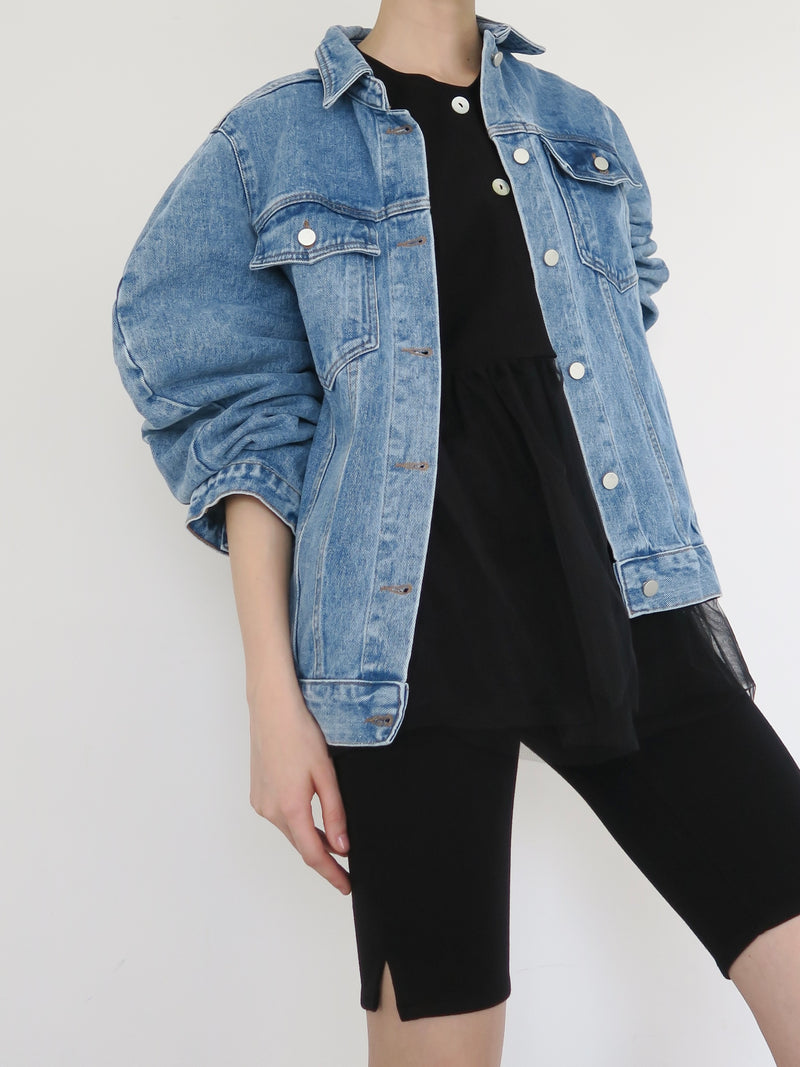 balloon sleeves denim jacket