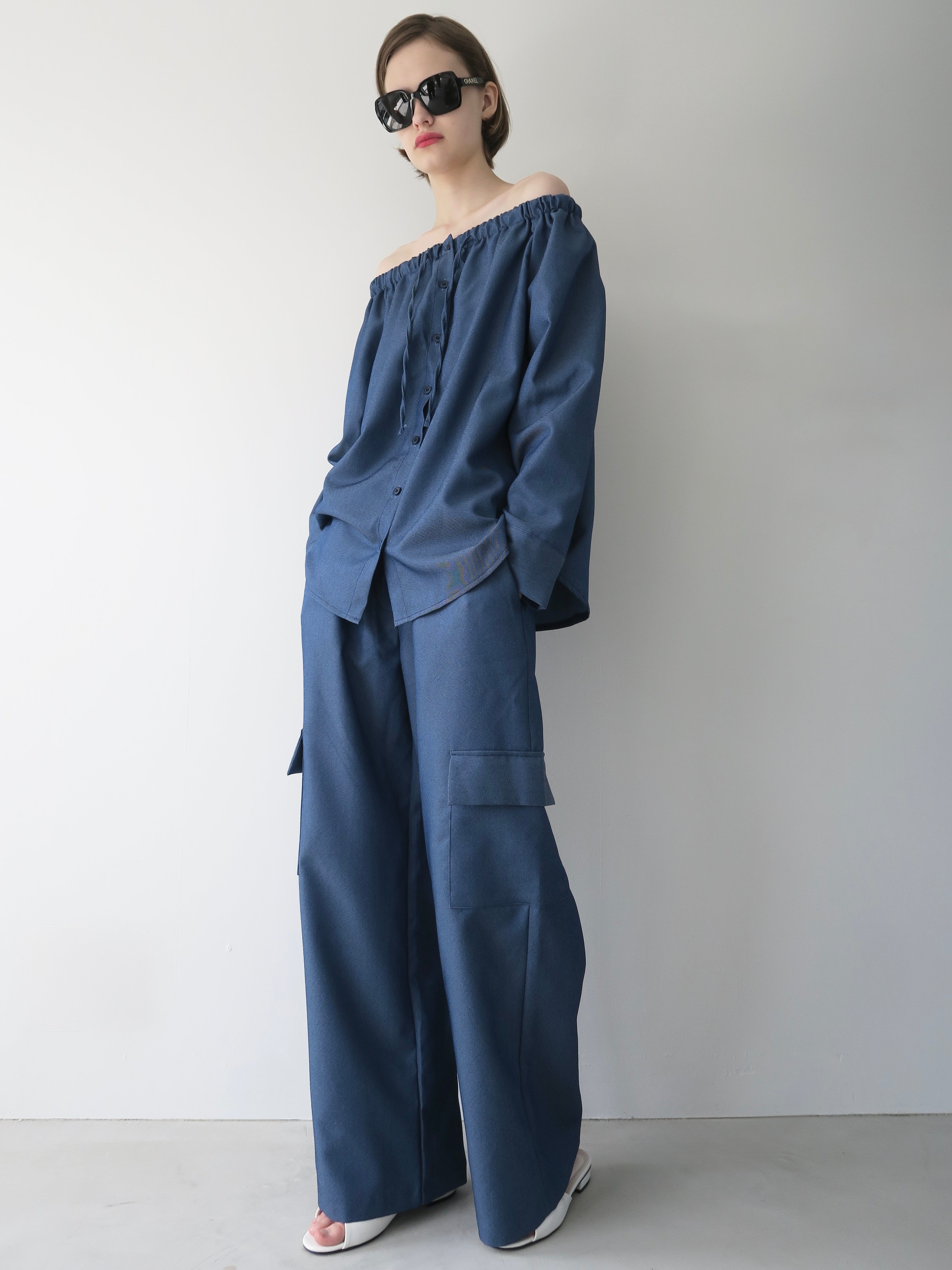 デニム・ジーパン +AMOMENTO+ SOLID WIDE TUCK WOOL PANTSCHARCOAL AM23FWW11PTCHA AMOMENTO GLOBAL