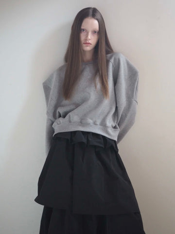 puff sleeve sweat (grey) – AMOMMA