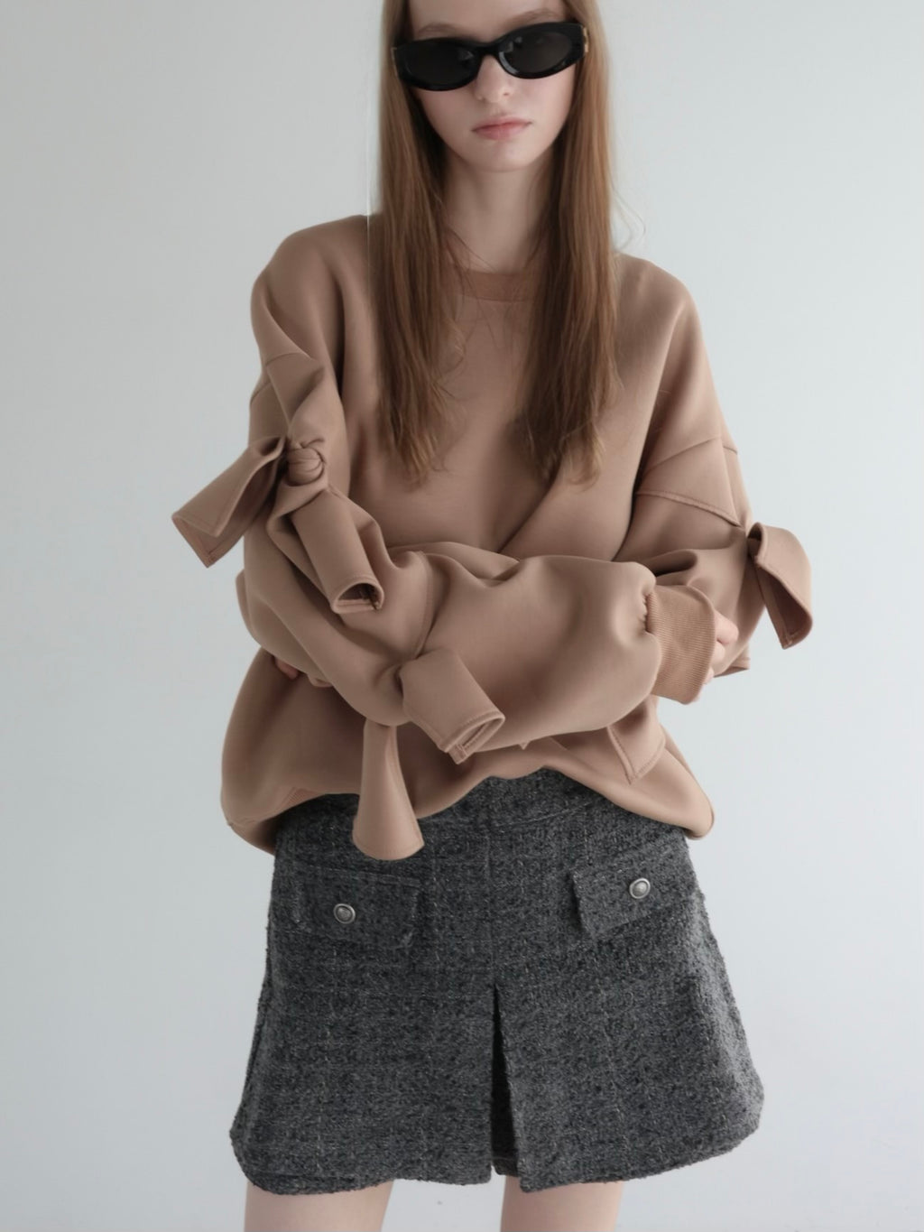 AMOMMA アモナ RIBBON SLEEVE SWEAT AMOMMA アモナ RIBBON SLEEVE SWEAT ribbon sleeve sweat – AMOMMA