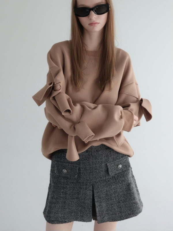 ribbon sleeve sweat