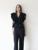 RAFFLE FRILL TOPS (NAVY)