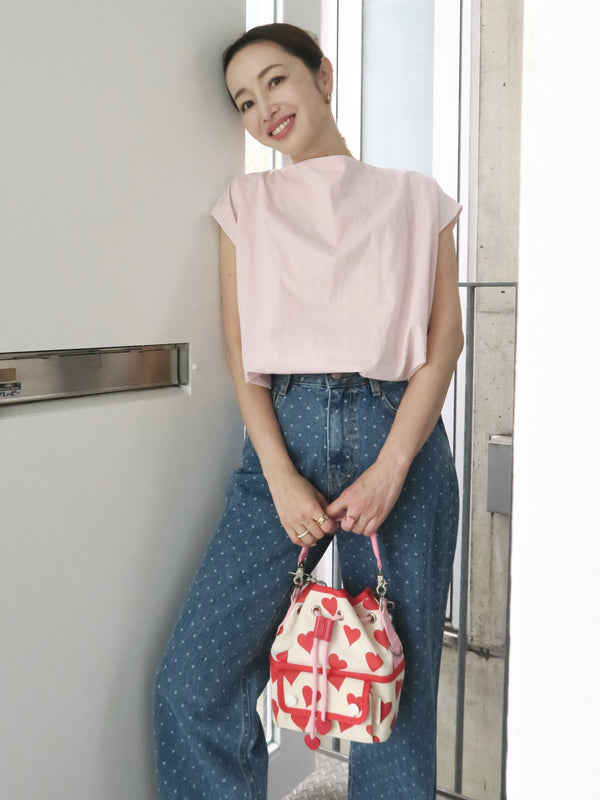 cropped balloon sleeveless tops