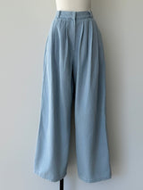 denim tuck wide pants