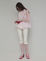 SIDE SLIT STRETCH CAPRI PANTS