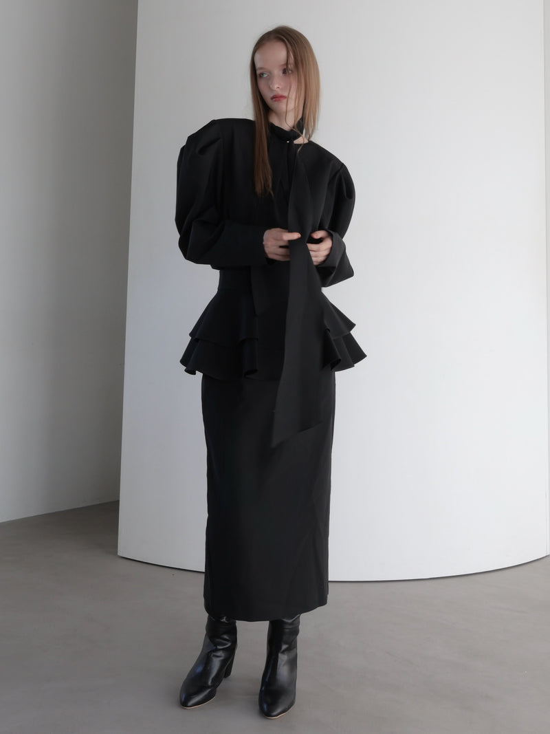 frill pencil skirt