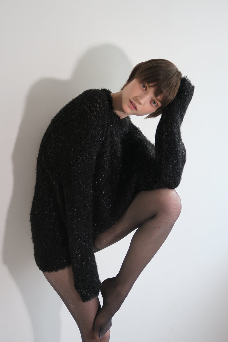 【阪急うめだ本店 POP UP】GLITTER ROUND NECK KNIT (GREY)