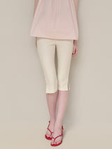 SIDE SLIT STRETCH CAPRI PANTS