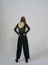 【阪急うめだ本店 POP UP】BACK OPEN LACE TOPS (BLACK)