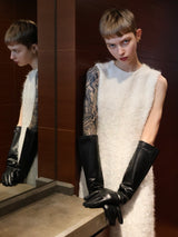 TOUCH SCREEN SHEEP LEATHER LONG GLOVES