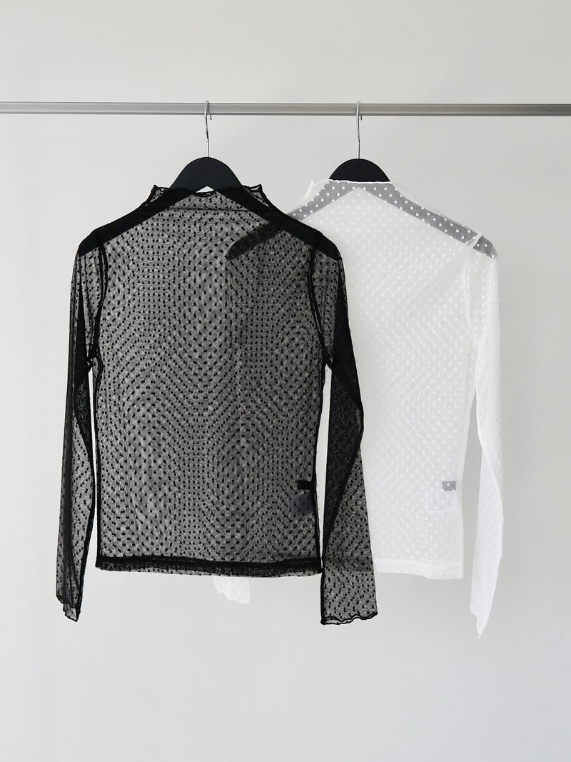 pin dot see through long tee