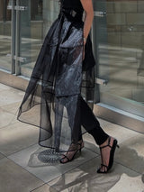 lace up sheer corset dress