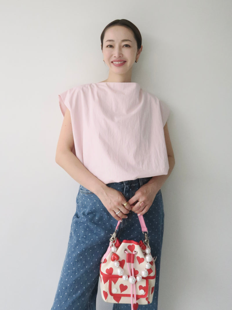 cropped balloon sleeveless tops