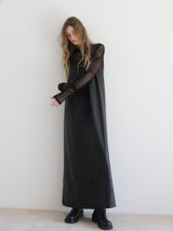 LONG SLEEVE SHEER TOPS( DOT / BLACK )