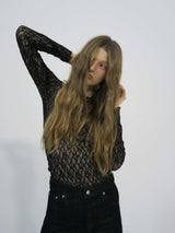 【阪急うめだ本店 POP UP】BACK OPEN LACE TOPS (BLACK)