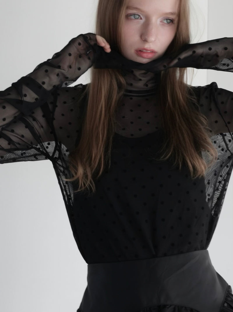 long sleeve sheer tops