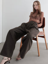 [ SAMPLE SALE ] LONG SLEEVE SHEER TOPS( BROWN )