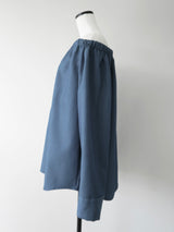 denim like drawstring off shoulder