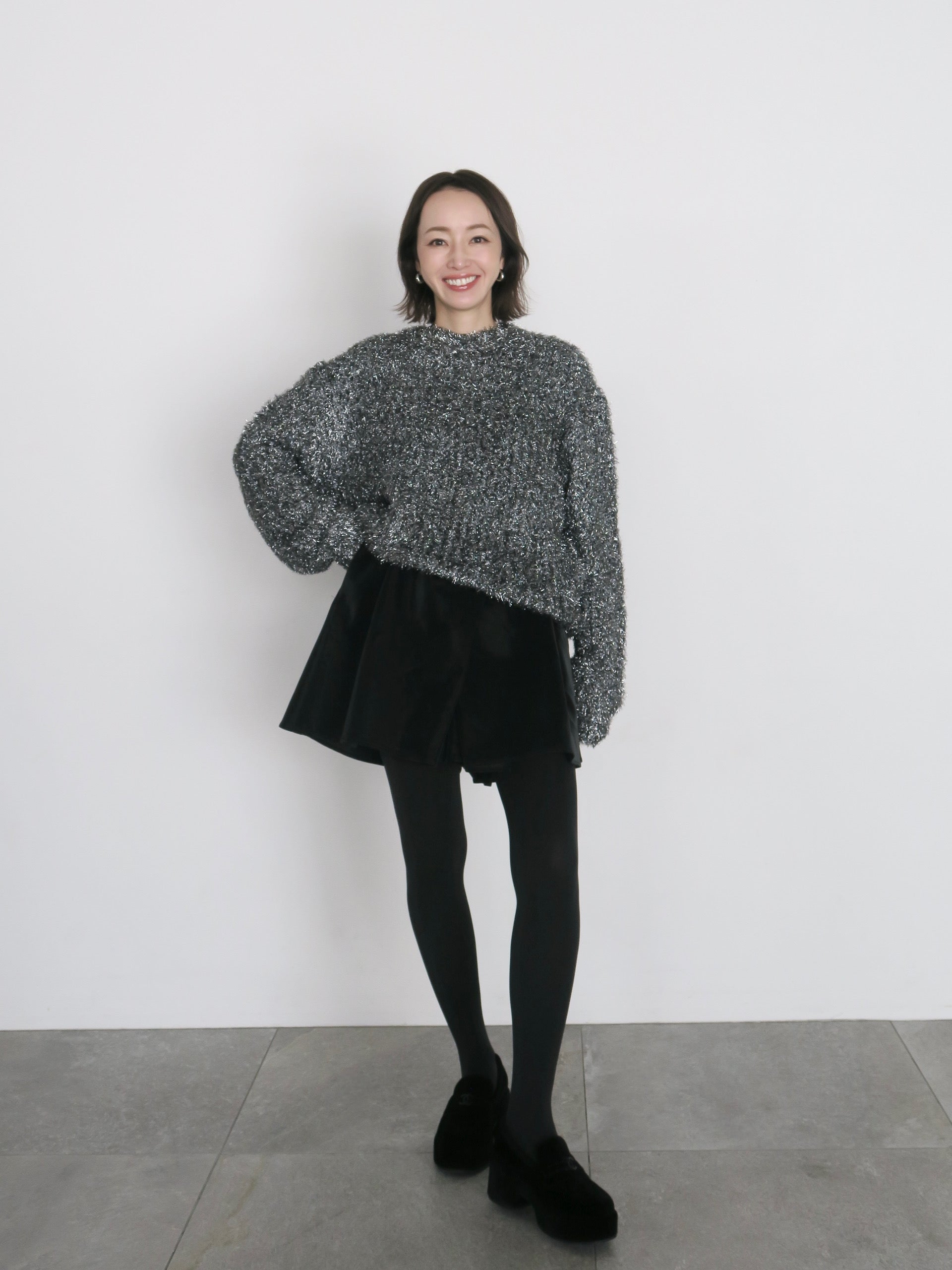 glitter round neck knit – AMOMMA