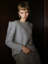 WOOL PUFF SHOULDER KNIT