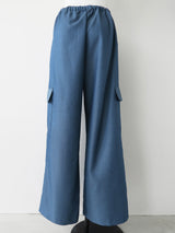 denim like wide cargo pants
