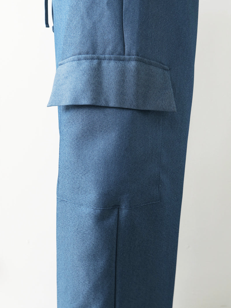 denim like wide cargo pants