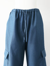 denim like wide cargo pants
