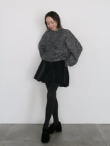 GLITTER ROUND NECK KNIT (GREY)