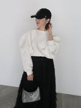 PUFF SLEEVE SWEAT (WHITE)