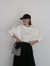 PUFF SLEEVE SWEAT (WHITE)