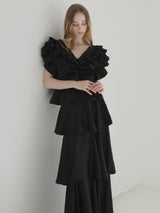 SATIN RAFFLE FRILL TOPS
